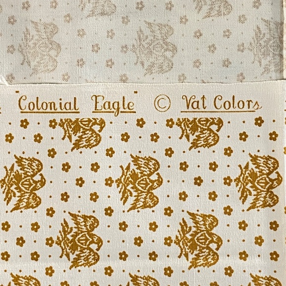 Vintage Waverly Fabric Colonial Eagle Gold Print Cotton 1 yd x 48" Wide 60s 70s - Picture 5 of 8